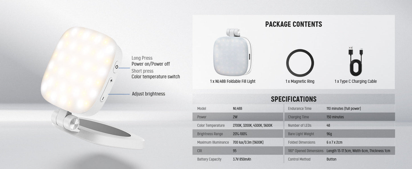Magnetic Selfie Light LED compatible MagSafe pour iPhone – Éclairage selfie pro