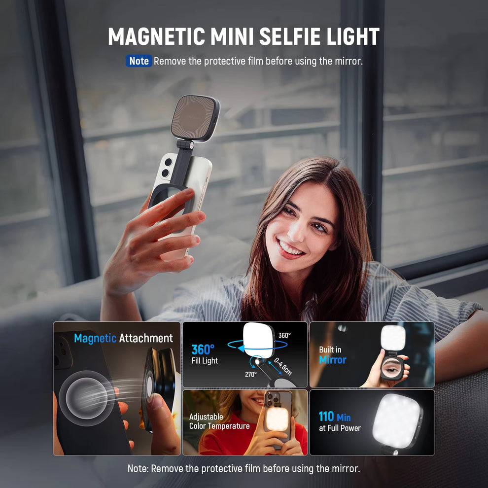 Magnetic Selfie Light LED compatible MagSafe pour iPhone – Éclairage selfie pro