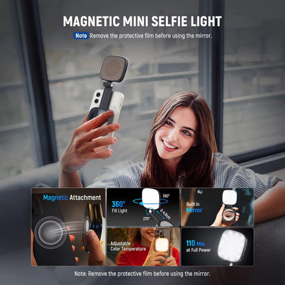 Magnetic Selfie Light LED compatible MagSafe pour iPhone – Éclairage selfie pro